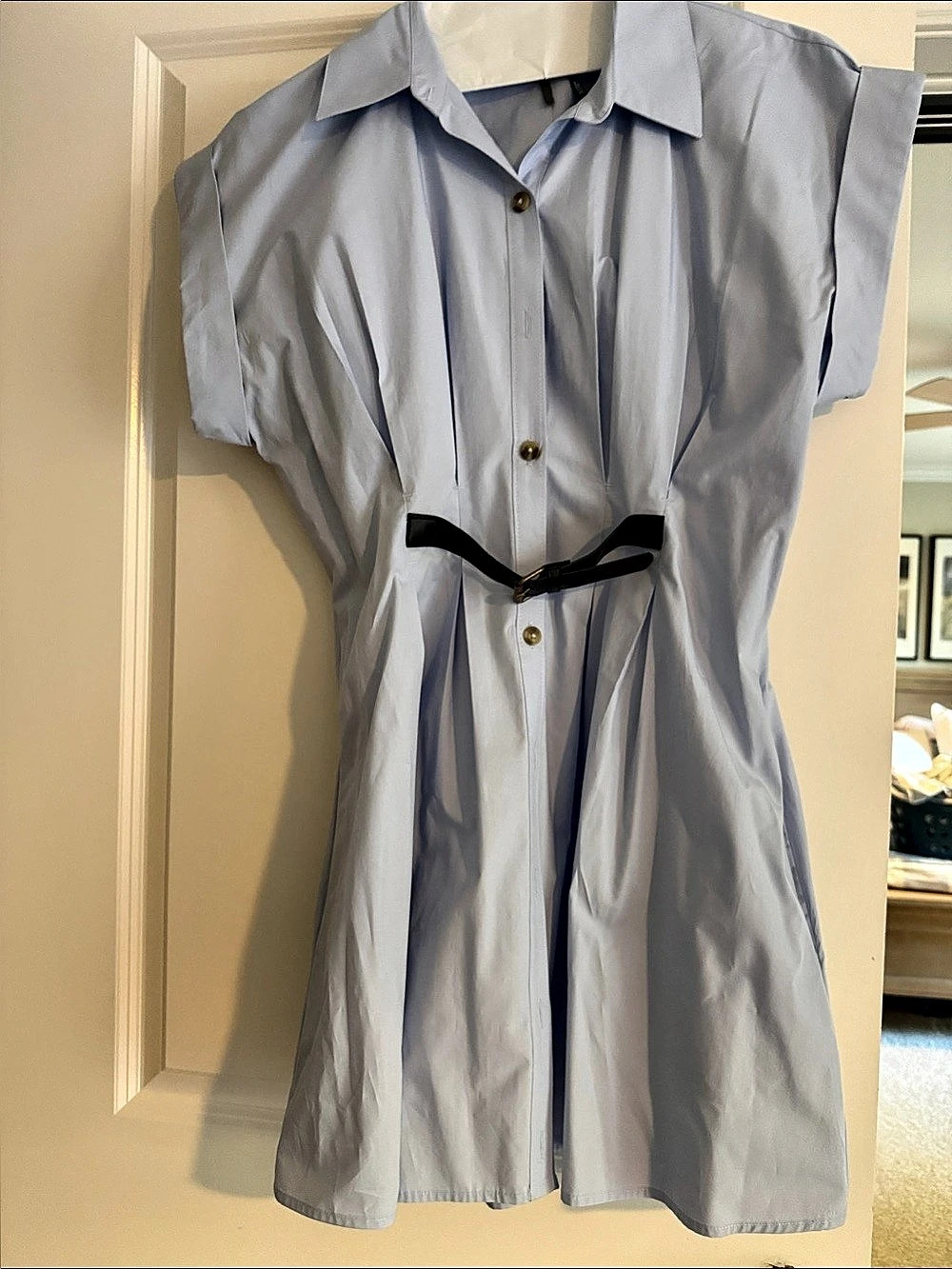 Anthropologie Tobie Mini Shirtdress by Exquise in Blue, Medium